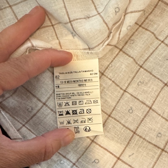 Kids Beige Checkered Shirt - Picture 3 of 5